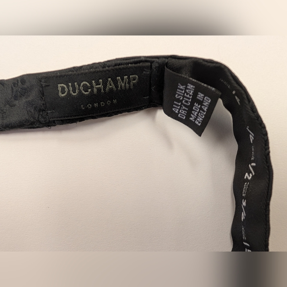 Duchamp Silk Brocade Black Bow Tie - Picture 3 of 4